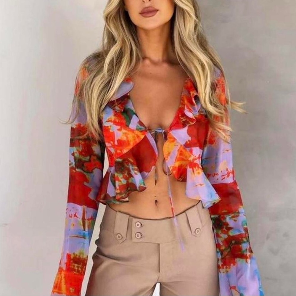 Tiger Mist Sheer Tarvey Top - XS